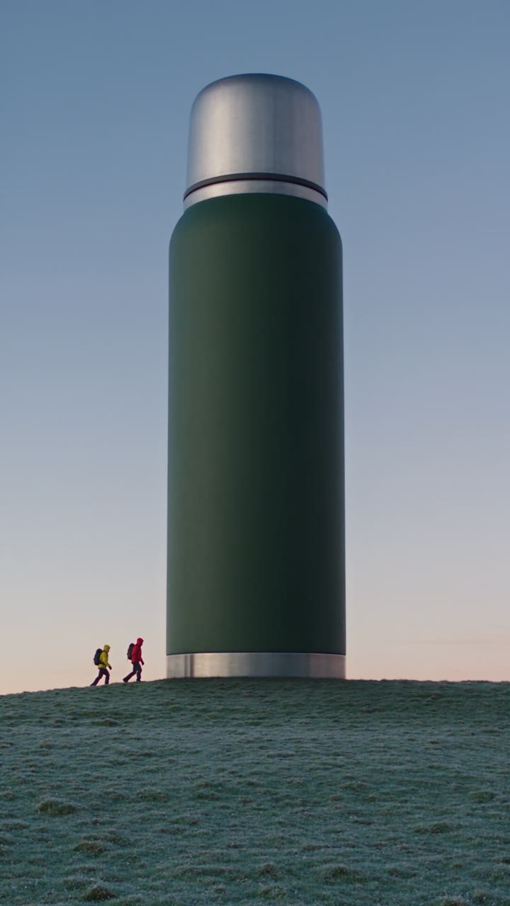 A moment from the finished steel flask 3D ad