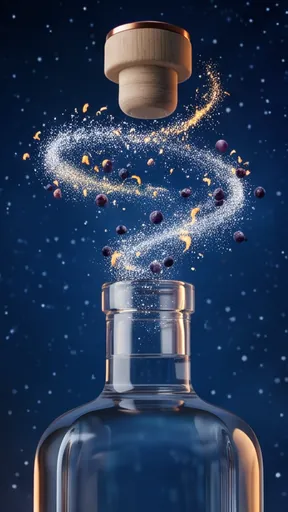 5: The cork pops and sparkling snow spirals out