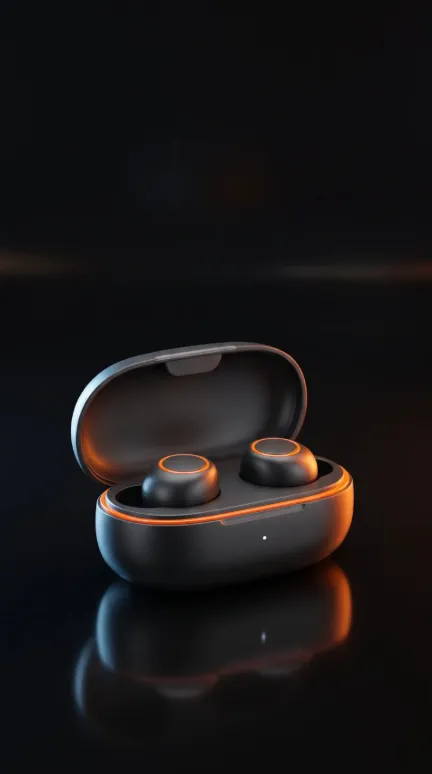 The product photo the wireless earbuds ad was made from